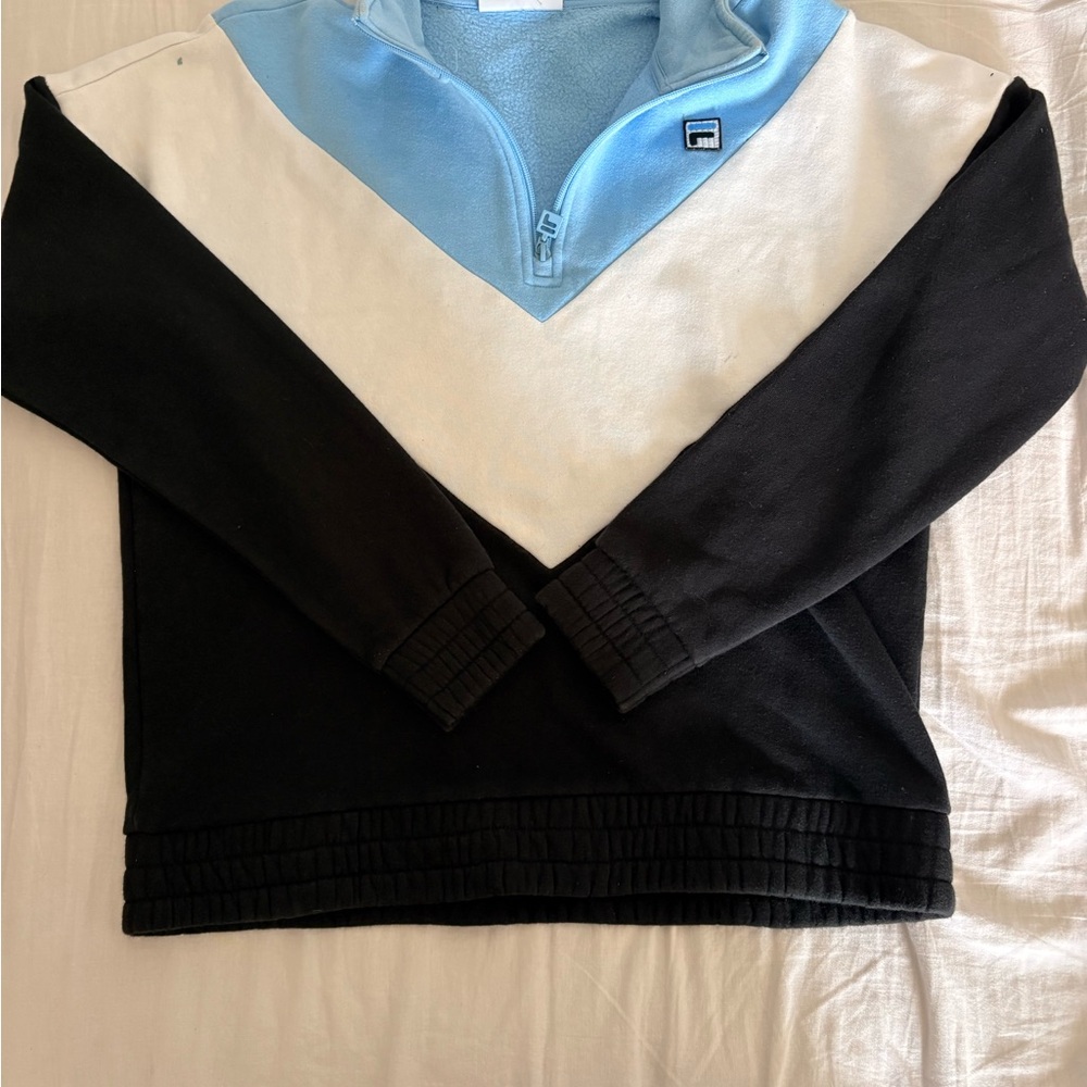 Fila Black and Light Blue Half-Zip Sweater